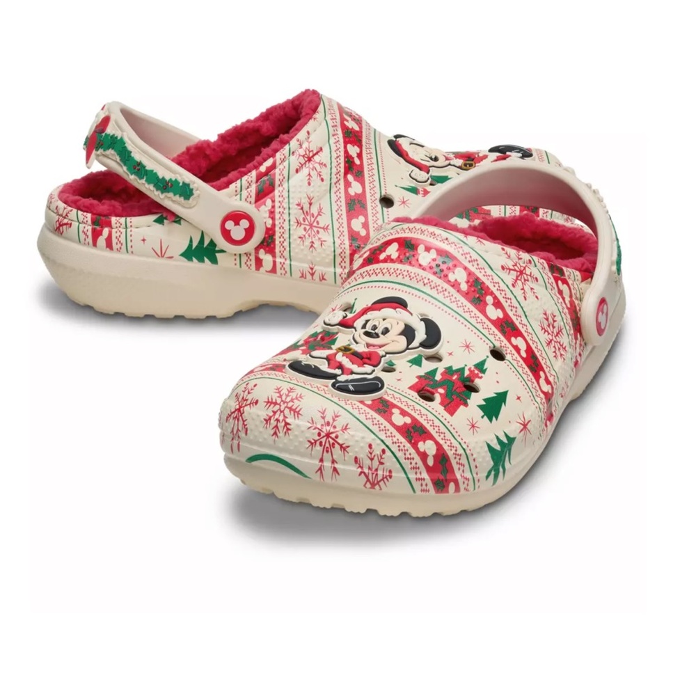 CROCS Kids Moccasins - Festive Red and Green